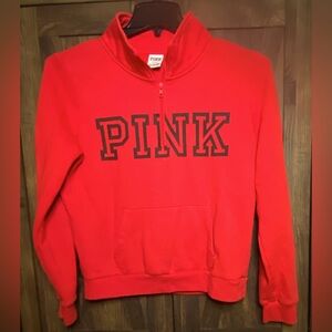 PINK Victoria's Secret Red Y2K 1/4 zip sweatshirt
